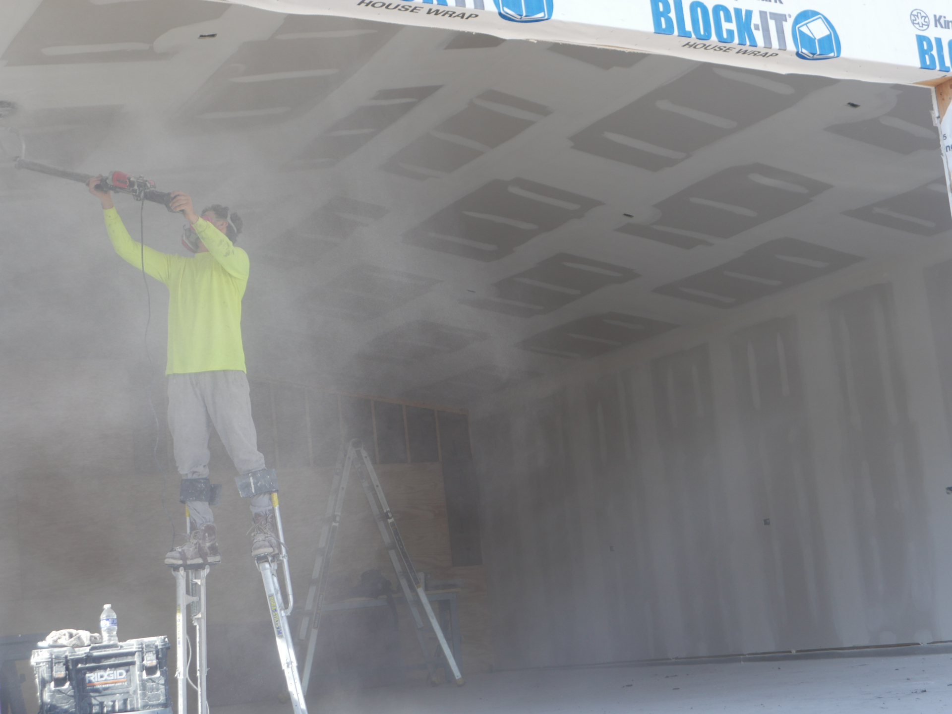 Ceiling sand & prep - Illinois drywall project by Great Lakes Drywall