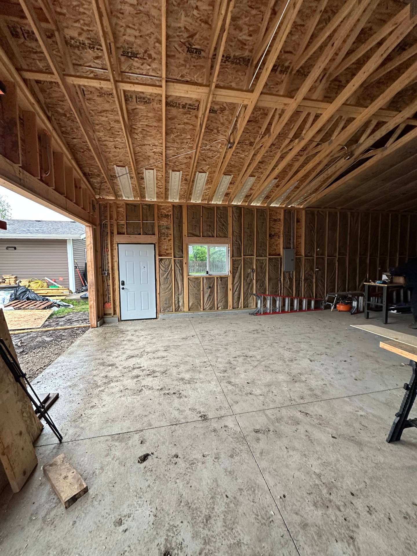 Detached garage build-out - Illinois drywall project by Great Lakes Drywall